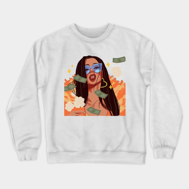 cardi b awesome Crewneck Sweatshirt by weenoliumco